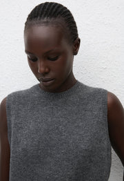 Cashmere Crew Vest - Charcoal - Matteau